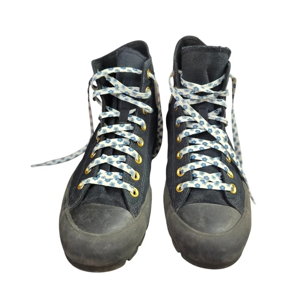 Converse CTAS City Trek Black Floral Laces Boots M 8 L10 Platform Lug Soles